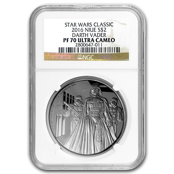 2016 Niue 1 oz Silver $2 Star Wars Darth Vader PF-70 NGC 2016 Niue 1 oz Silver $2 Star Wars Darth Vader PF-70 NGC