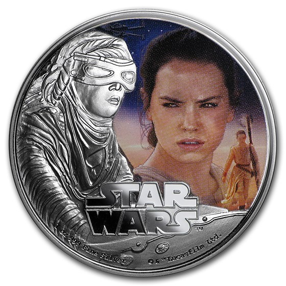 2016 Niue 1 oz Silver $2 Star Wars Rey (w/Box & COA) 2016 Niue 1 oz Silver $2 Star Wars Rey (w/Box & COA)