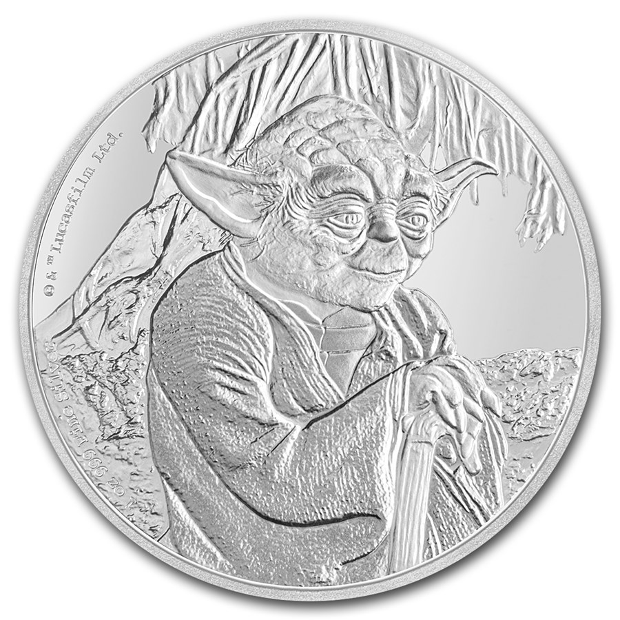 2016 Niue 1 oz Silver $2 Star Wars Yoda (w/Box & COA)