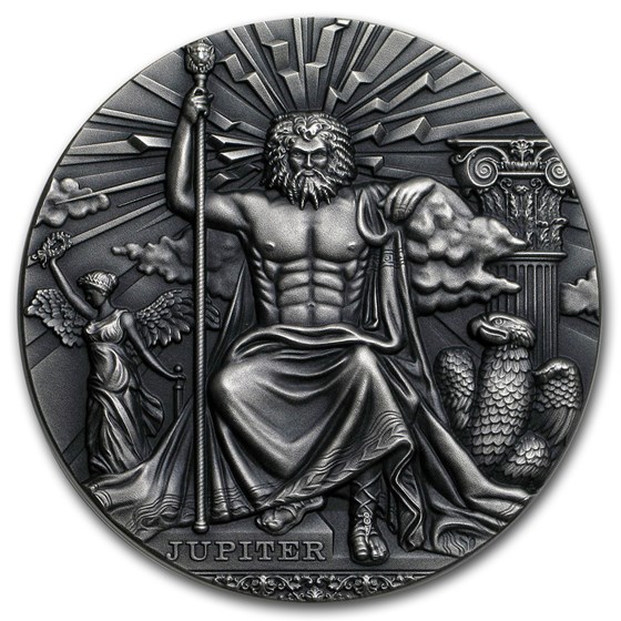 2016 Niue 2 oz Antique Silver Roman Gods (Jupiter)