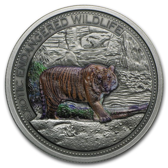 2016 Niue 2 oz Silver $10 Malayan Tiger (Colorized) 2016 Niue 2 oz Silver $10 Malayan Tiger (Colorized)