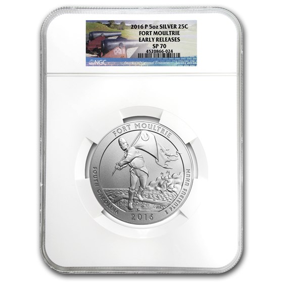 2016-P 5 oz Silver ATB Fort Moultrie SP-70 NGC (ER) 2016-P 5 oz Silver ATB Fort Moultrie SP-70 NGC (ER)
