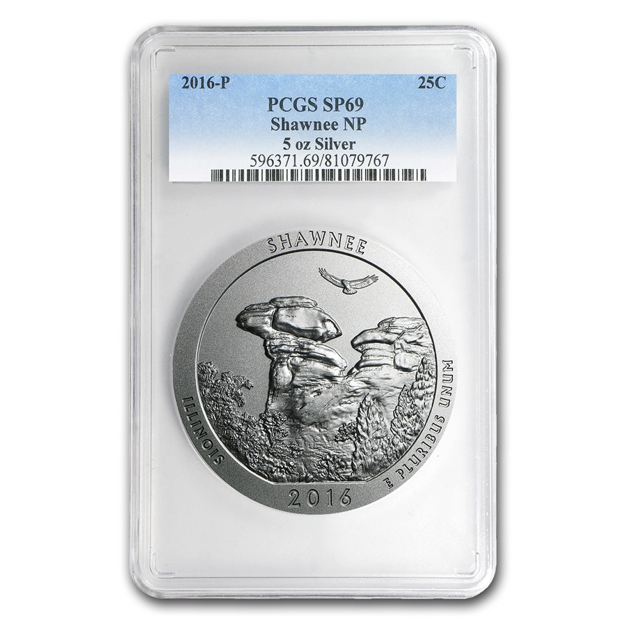 2016-P 5 oz Silver ATB Shawnee SP-69 PCGS