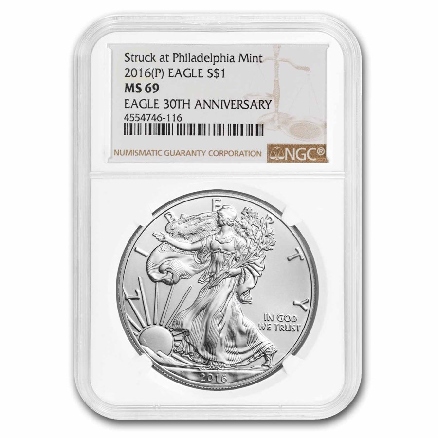 2016 (P) American Silver Eagle MS-69 NGC