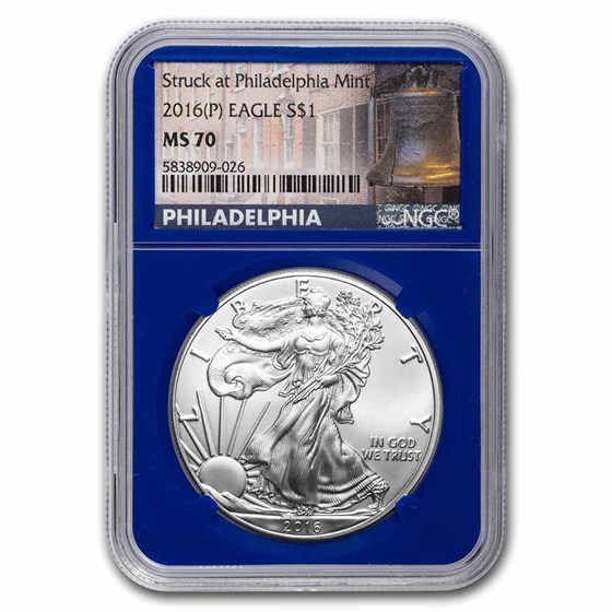 2016 (P) American Silver Eagle MS-70 NGC (Liberty Bell Label) 2016 (P) American Silver Eagle MS-70 NGC (Liberty Bell Label)