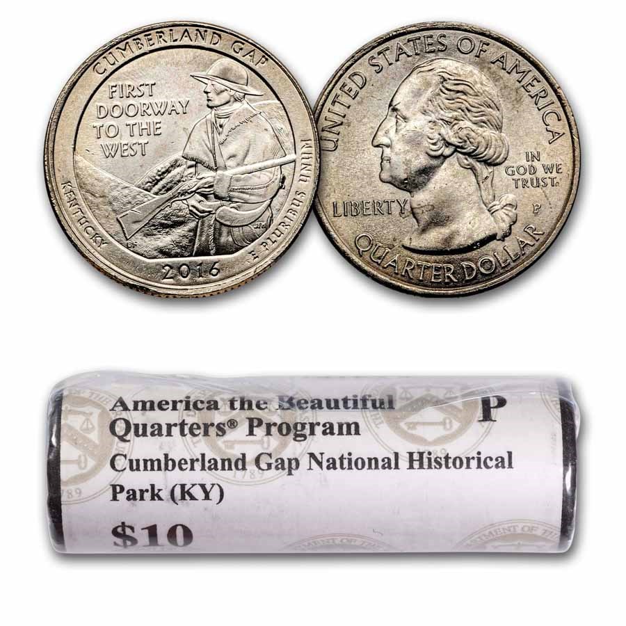 2016-P ATB Quarter Cumberland Gap National Park 40-Coin Roll BU