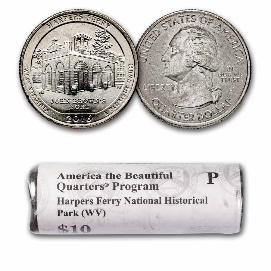 2016-P ATB Quarter Harper's Ferry National Park 40-Coin Roll BU