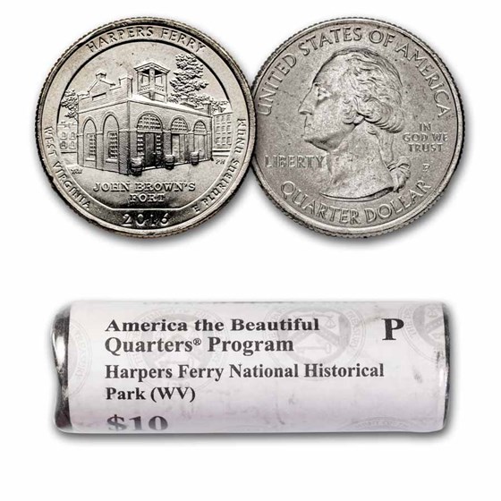 2016-P ATB Quarter Harper's Ferry National Park 40-Coin Roll BU 2016-P ATB Quarter Harper's Ferry National Park 40-Coin Roll BU