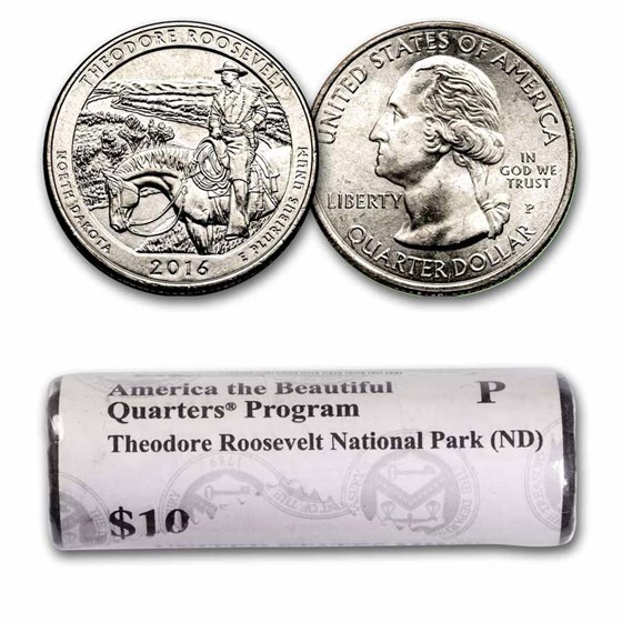 2016-P ATB Quarter Theodore Roosevelt National Park 40-Coin Roll 2016-P ATB Quarter Theodore Roosevelt National Park 40-Coin Roll