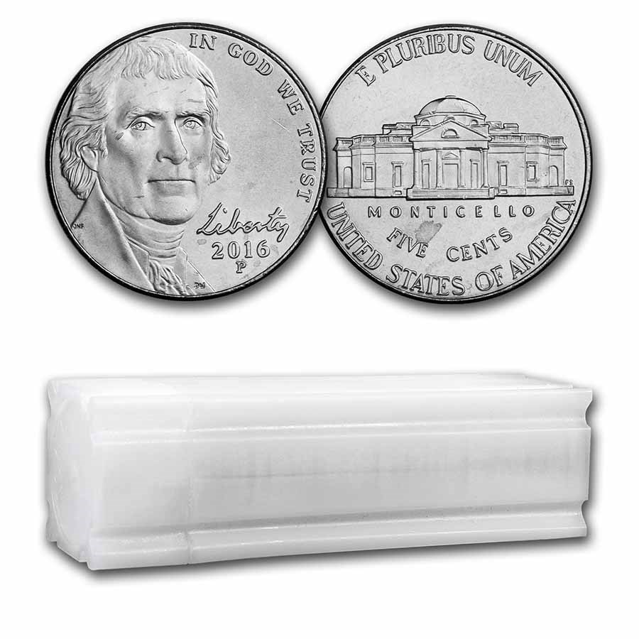 2016-P Jefferson Nickel 40-Coin Roll BU