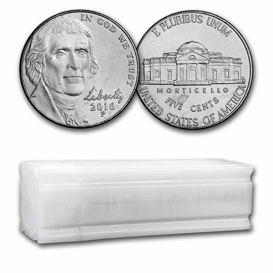 2016-P Jefferson Nickel 40-Coin Roll BU 2016-P Jefferson Nickel 40-Coin Roll BU