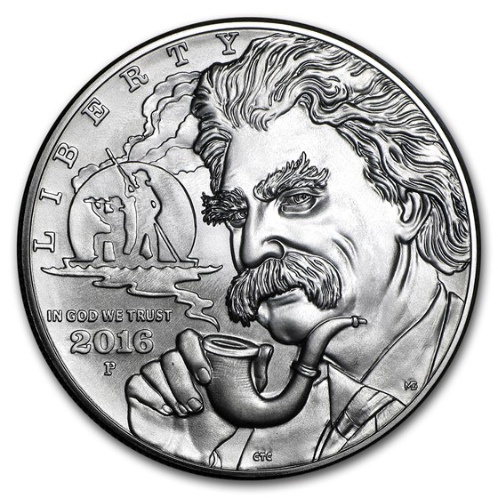 2016-P Mark Twain $1 Silver Commem BU (w/Box & COA) 2016-P Mark Twain $1 Silver Commem BU (w/Box & COA)