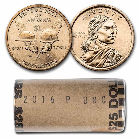2016-P Native Amer $1 - Code Talkers (25 Coin Mint Roll) BU 2016-P Native Amer $1 - Code Talkers (25 Coin Mint Roll) BU
