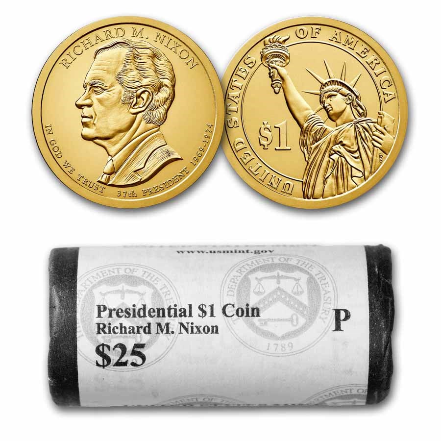 2016-P Richard Nixon 25-Coin Presidential Dollar Roll BU