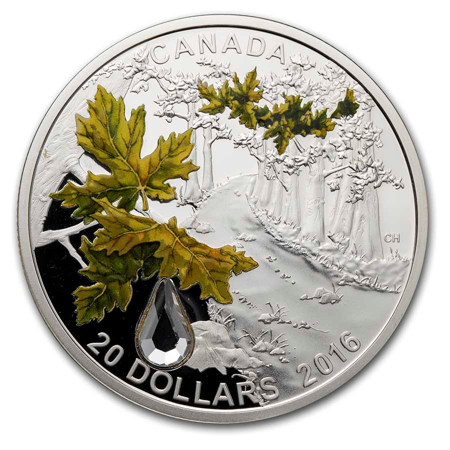 2016 RCM 1 oz Ag $20 Jewel of the Rain Bigleaf Maple (No Box/COA)
