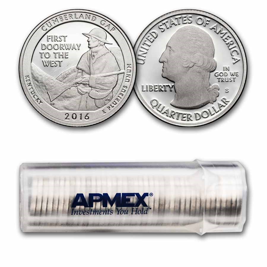 2016-S ATB Quarter Cumberland Gap 40-Coin Roll Proof (Silver)