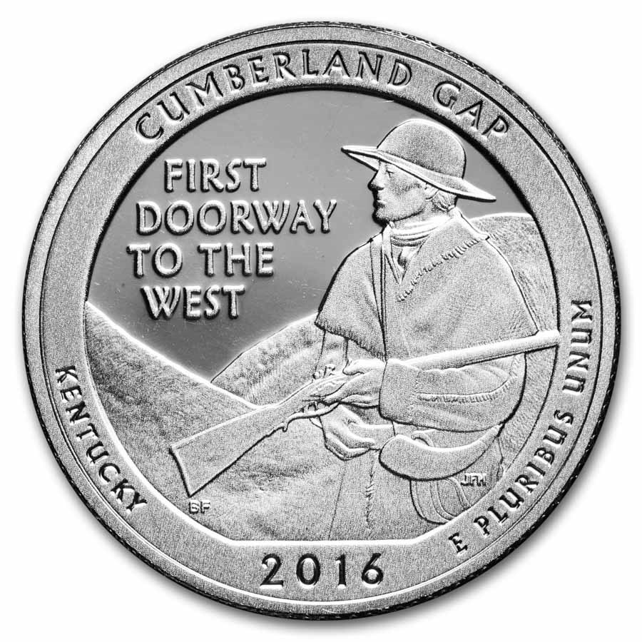 2016-S ATB Quarter Cumberland Gap Nat. Hist. Park Gem Proof