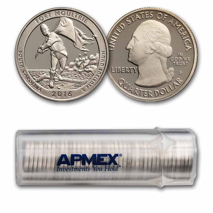 2016-S ATB Quarter Fort Moultrie Monument Gem Proof 40-Coin Roll