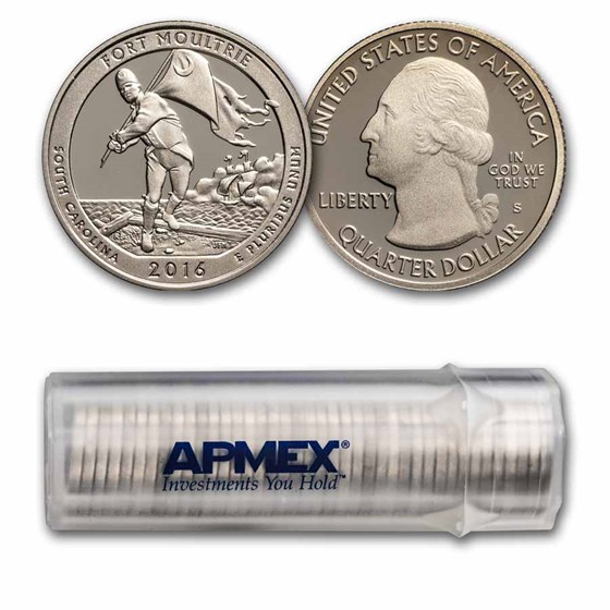 2016-S ATB Quarter Fort Moultrie Monument Gem Proof 40-Coin Roll 2016-S ATB Quarter Fort Moultrie Monument Gem Proof 40-Coin Roll