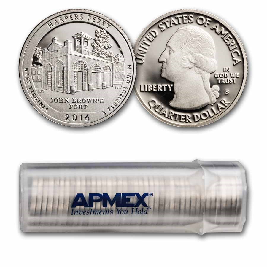 2016-S ATB Quarter Harper's Ferry Gem Proof 40-Coin Roll