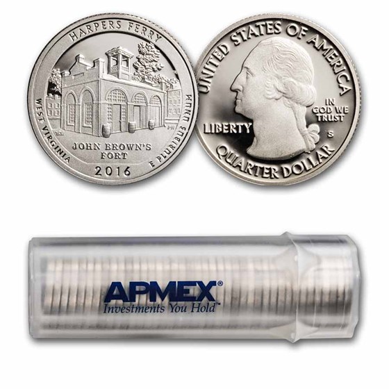 2016-S ATB Quarter Harper's Ferry Gem Proof 40-Coin Roll 2016-S ATB Quarter Harper's Ferry Gem Proof 40-Coin Roll