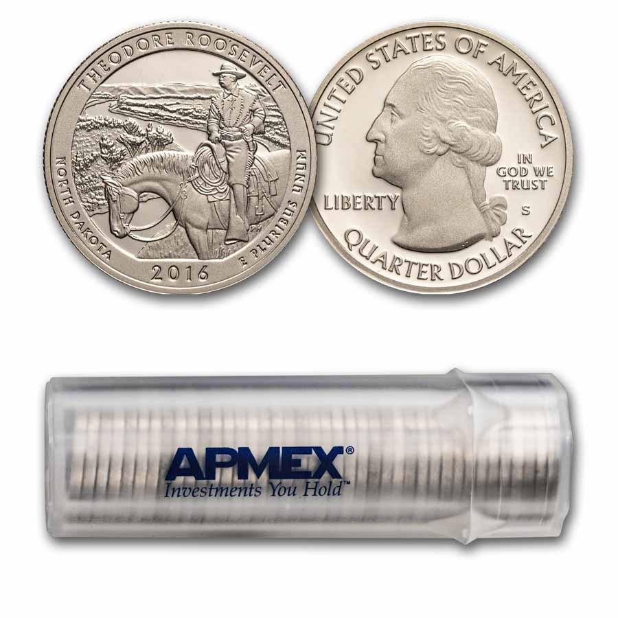2016-S ATB Quarter Theodore Roosevelt Gem Proof 40-Coin Roll