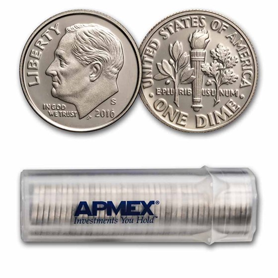 2016-S Roosevelt Dime 50-Coin Roll Proof 2016-S Roosevelt Dime 50-Coin Roll Proof