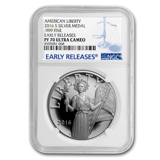 2016-S Silver American Liberty Medal PF-70 NGC (ER) 2016-S Silver American Liberty Medal PF-70 NGC (ER)