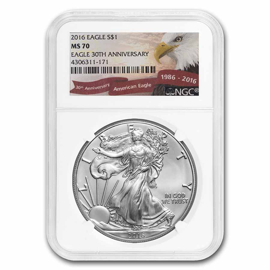 2016 Silver Eagle MS-70 NGC (30th Anniversary Eagle Label) | eBay