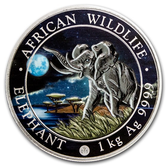 2016 Somalia 1 kilo Silver Elephant (Giant Moon) 2016 Somalia 1 kilo Silver Elephant (Giant Moon)