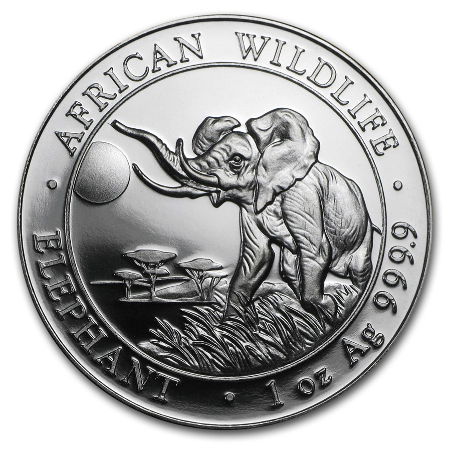 2016 Somalia 1 oz Silver Elephant BU