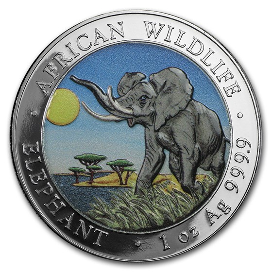 2016 Somalia 1 oz Silver Elephant (Colorized) 2016 Somalia 1 oz Silver Elephant (Colorized)