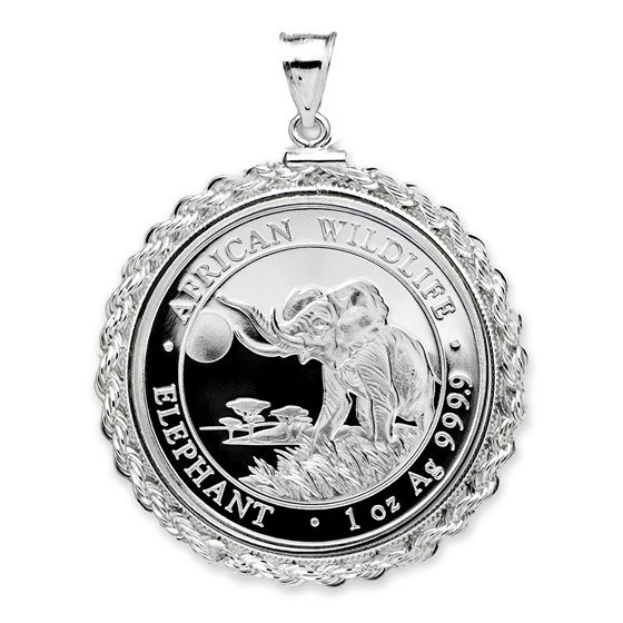 2016 Somalia 1 oz Silver Elephant Pendant (Rope Screw-Top) 2016 Somalia 1 oz Silver Elephant Pendant (Rope Screw-Top)