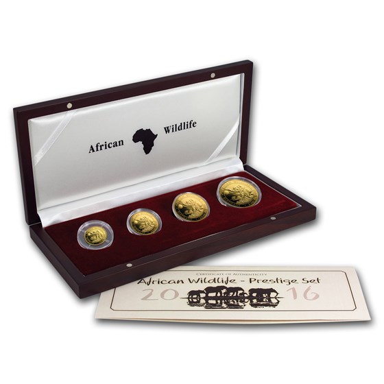2016 Somalia 4-Coin Gold African Elephant Prestige Proof Set 2016 Somalia 4-Coin Gold African Elephant Prestige Proof Set