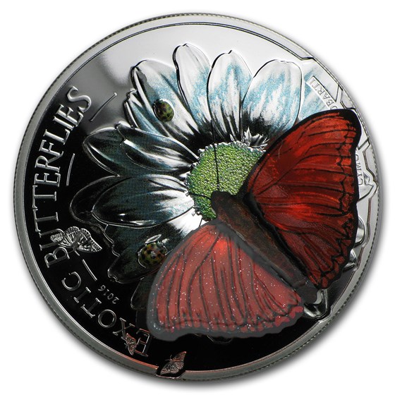2016 Tanzania Silver 3D Exotic Butterflies Proof 2016 Tanzania Silver 3D Exotic Butterflies Proof