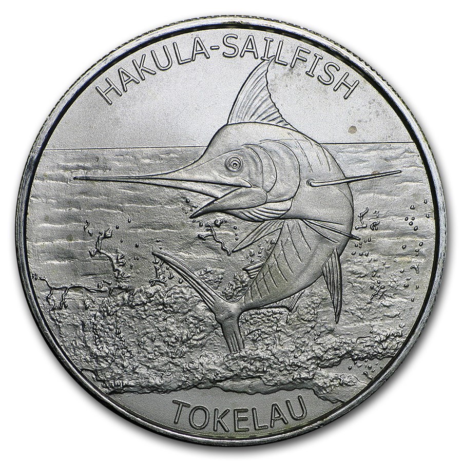 2016 Tokelau 1 oz Silver $5 Hakula Sailfish (Abrasions)