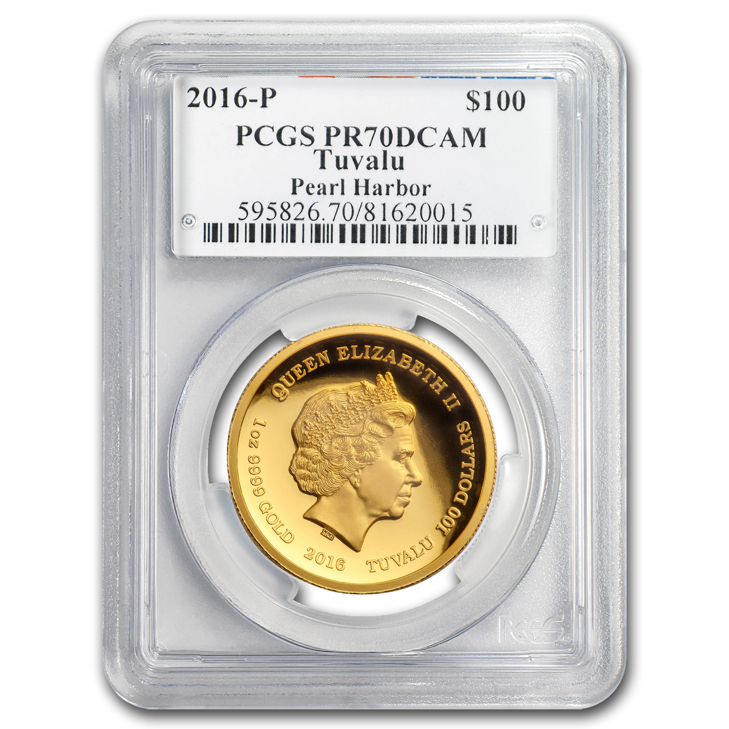 Buy 2016 Tuvalu 1 oz Gold Pearl Harbor PR-70 PCGS (High Relief