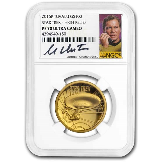 2016 Tuvalu 1 oz Gold Star Trek PF-70 NGC (HR) 2016 Tuvalu 1 oz Gold Star Trek PF-70 NGC (HR)