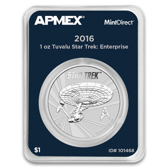 2016 Tuvalu 1 oz Silver Star Trek Enterprise (MintDirect® Single) 2016 Tuvalu 1 oz Silver Star Trek Enterprise (MintDirect® Single)