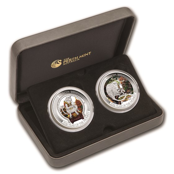 2016 Tuvalu 2-Coin 1 oz Silver Lunar Good Fortune Proof Set 2016 Tuvalu 2-Coin 1 oz Silver Lunar Good Fortune Proof Set