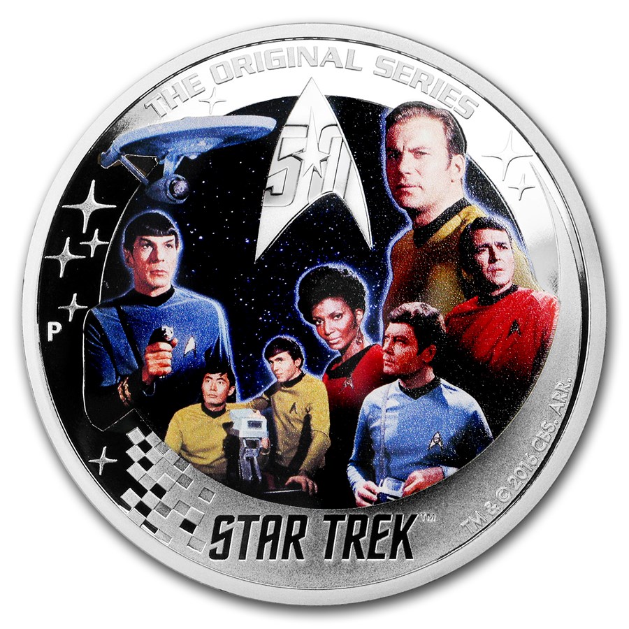 2016 Tuvalu 2 oz Silver Star Trek: Enterprise Crew Proof