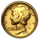 2016-W 1/10 oz Gold Mercury Dime Centennial (w/OGP)