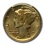 2016-W 1/10 oz Gold Mercury Dime SP-69 PCGS (FS)