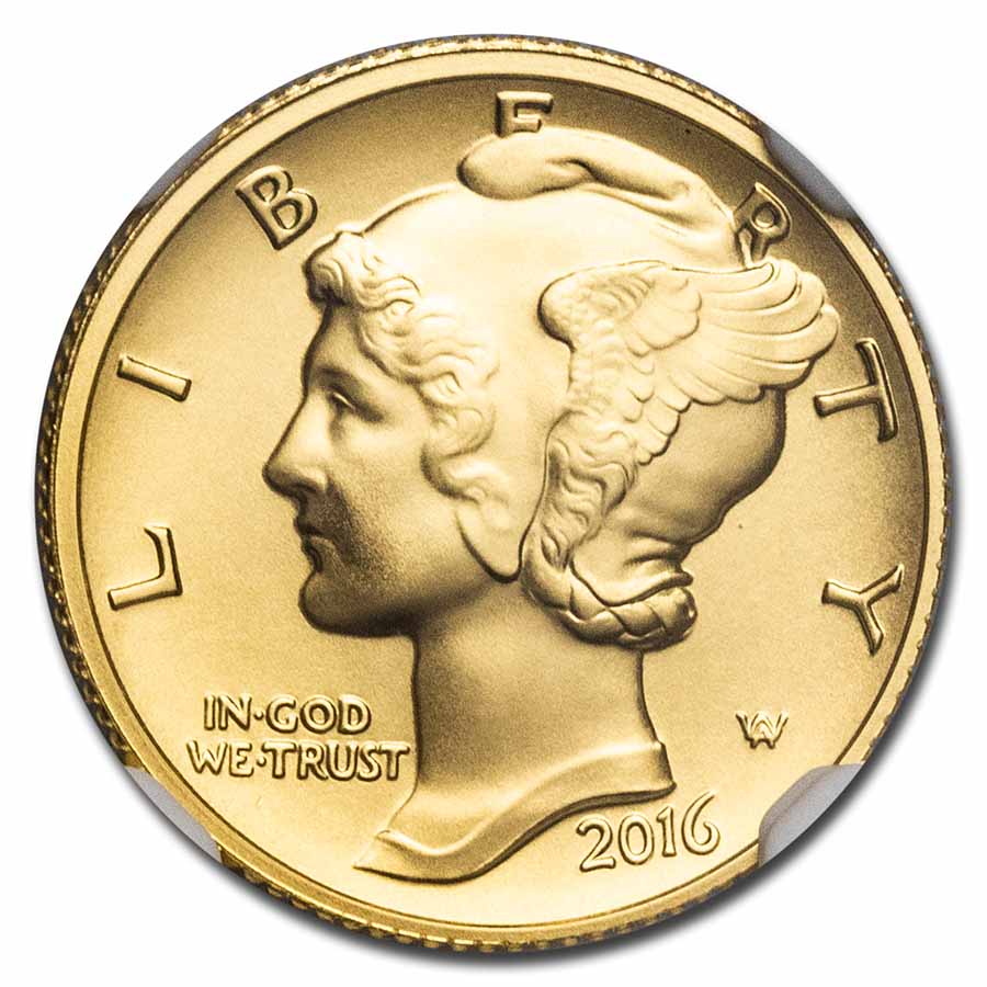2016-W 1/10 oz Gold Mercury Dime SP-70 NGC (ER) | eBay
