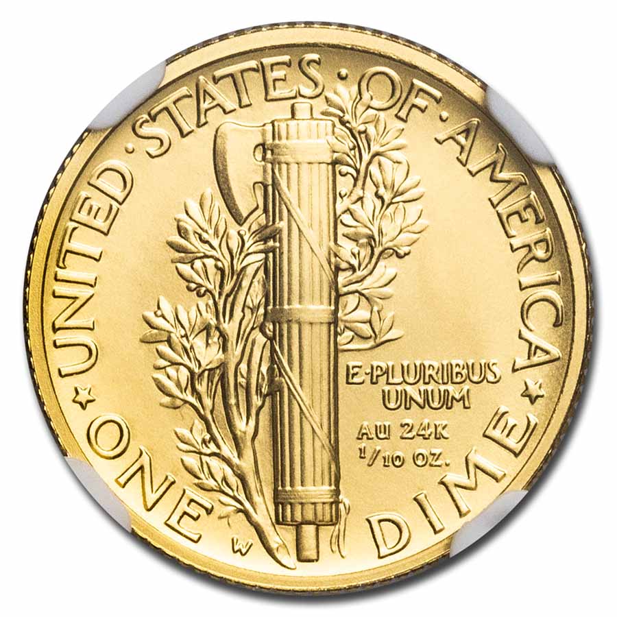Buy 2016-W 1/10 oz Gold Mercury Dime SP-70 NGC (ER) | APMEX