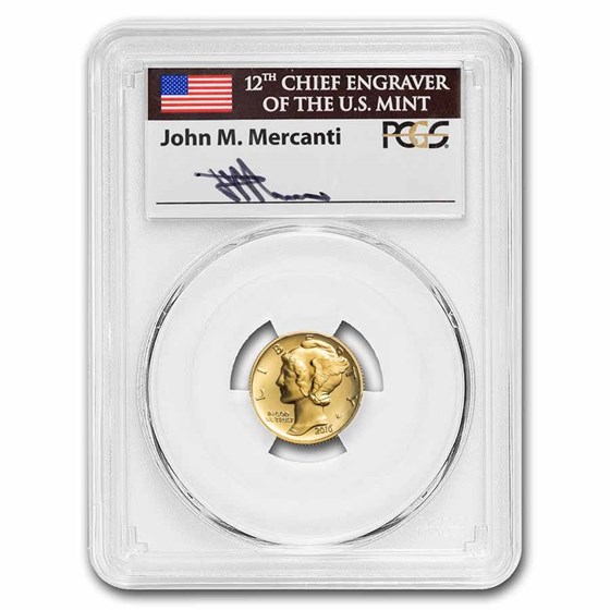 2016-W 1/10 oz Gold Mercury Dime SP-70 PCGS (FDI) 2016-W 1/10 oz Gold Mercury Dime SP-70 PCGS (FDI)