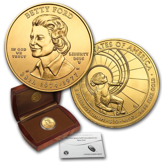 2016-W 1/2 oz Gold Betty Ford BU (w/Box & COA) 2016-W 1/2 oz Gold Betty Ford BU (w/Box & COA)