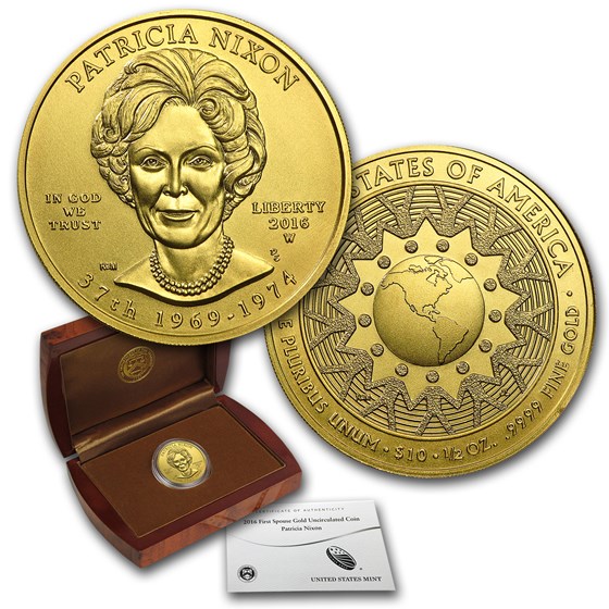2016-W 1/2 oz Gold Patricia Nixon BU (w/Box & COA) 2016-W 1/2 oz Gold Patricia Nixon BU (w/Box & COA)
