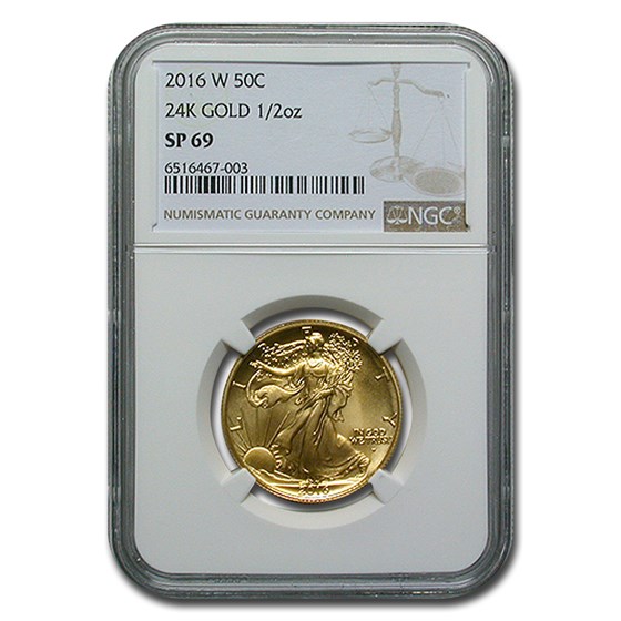 2016-W 1/2 oz Gold Walking Liberty Half Dollar SP-69 NGC 2016-W 1/2 oz Gold Walking Liberty Half Dollar SP-69 NGC