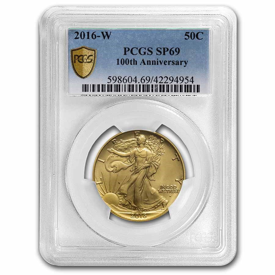 2016-W 1/2 oz Gold Walking Liberty Half Dollar SP-69 PCGS